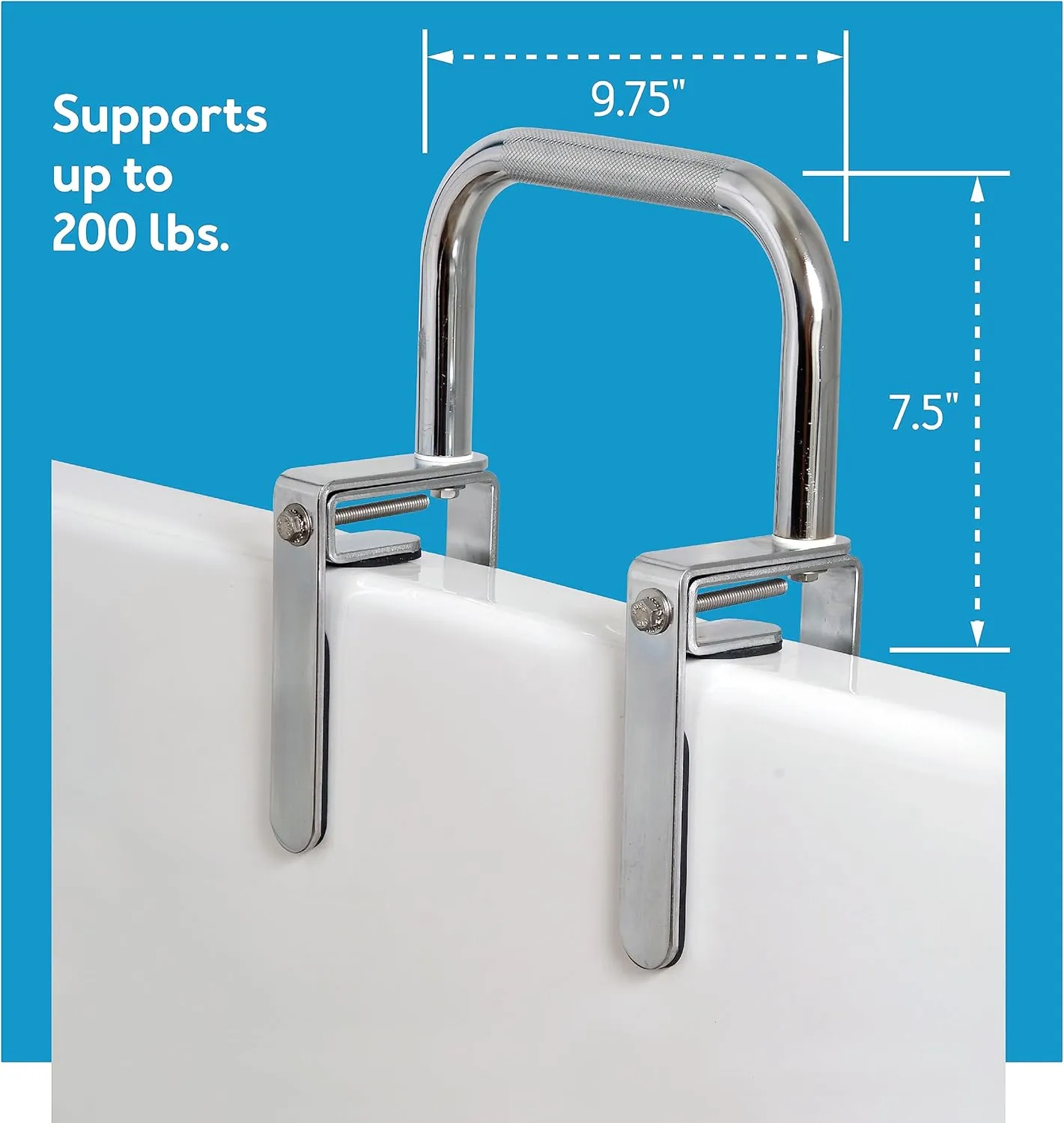 Carex Bathtub Rail With Chrome Finish - Safety and Stability for Your Bathtub - Image 3