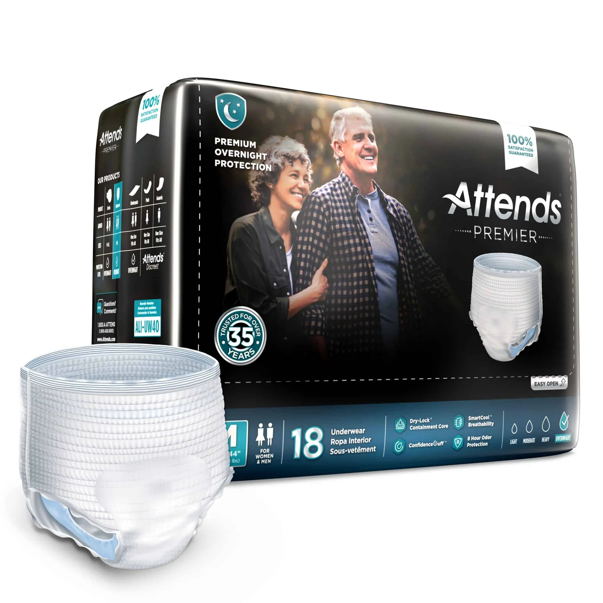 Attends Premier Underwear, Maximum Absorbency Unisex Attends Premier Underwear, Maximum Absorbency Unisex