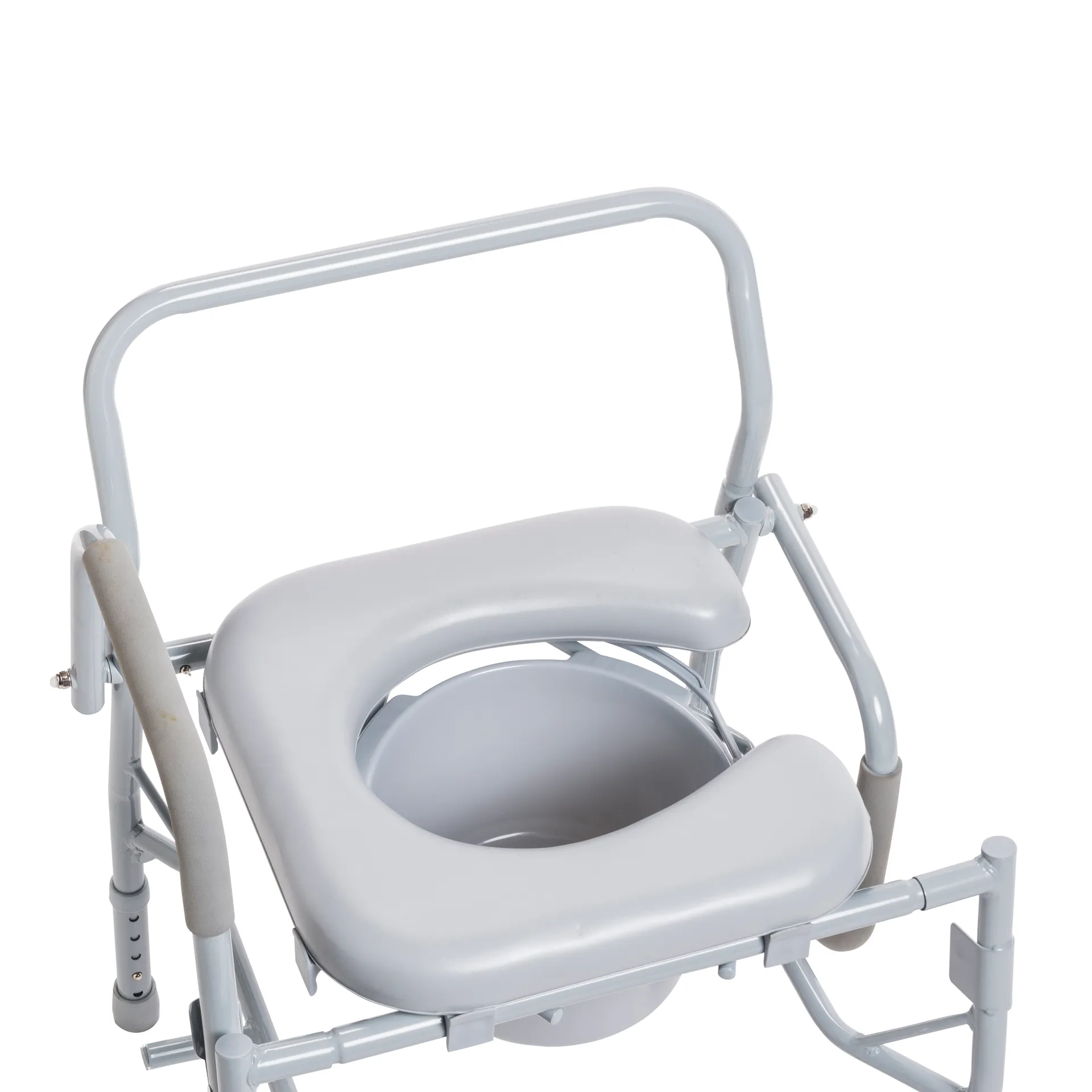 Drive Medical Steel Drop Arm Bedside Commode with Padded Seat and Arms - Image 8