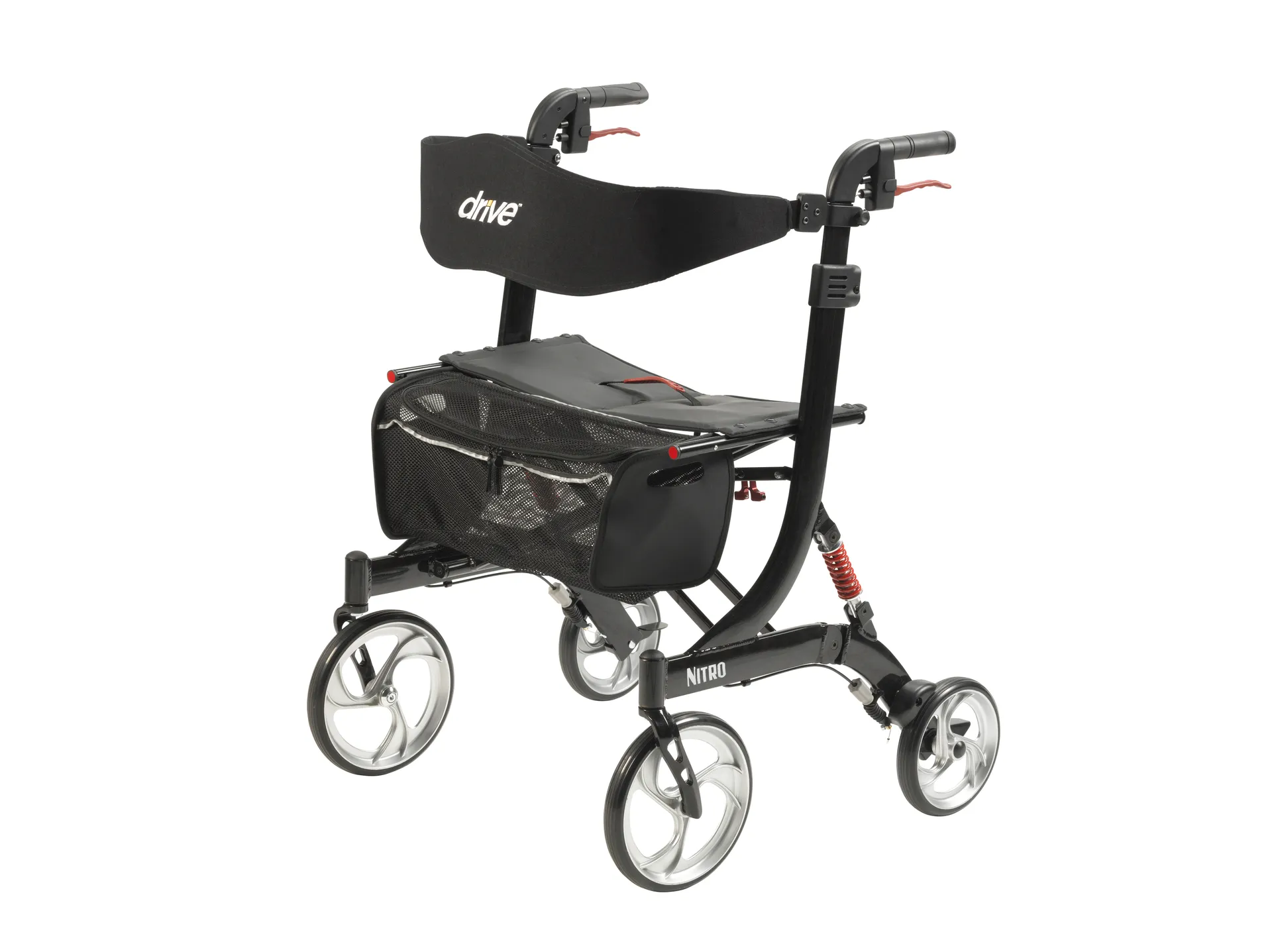 Drive Medical Nitro Euro Style Rollator Rolling Walker, Heavy Duty, Black - Image 2