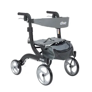 Drive Medical Nitro Euro Style Rollator Rolling Walker, Hemi Height, Black Drive Medical Nitro Euro Style Rollator Rolling Walker, Hemi Height, Black