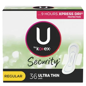 Feminine Pad U by Kotex Security Ultra Thin with Wings Regular Absorbency Feminine Pad U by Kotex Security Ultra Thin with Wings Regular Absorbency