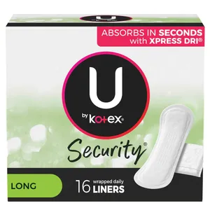 Feminine Pad U by Kotex Security Lightdays Long Light Absorbency Feminine Pad U by Kotex Security Lightdays Long Light Absorbency