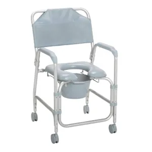Drive Medical Lightweight Portable Shower Commode Chair with Casters Drive Medical Lightweight Portable Shower Commode Chair with Casters