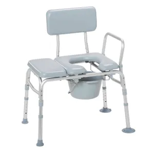 Drive Medical Padded Seat Transfer Bench with Commode Opening Drive Medical Padded Seat Transfer Bench with Commode Opening
