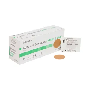 McKesson Round Tan Adhesive Spot Bandage Fabric Sterile, 1 Inch McKesson Round Tan Adhesive Spot Bandage Fabric Sterile, 1 Inch