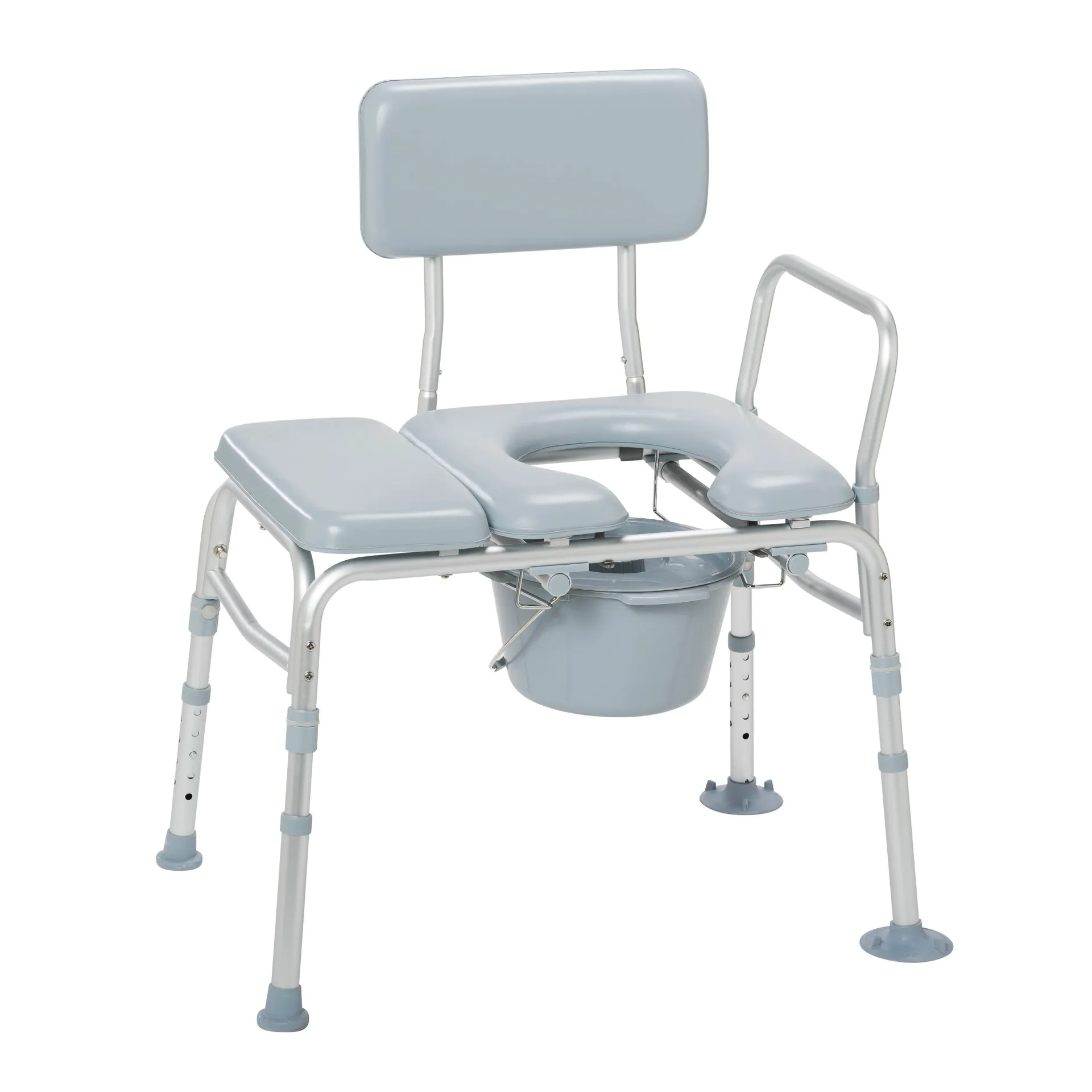 Drive Medical Padded Seat Transfer Bench with Commode Opening - Image 5