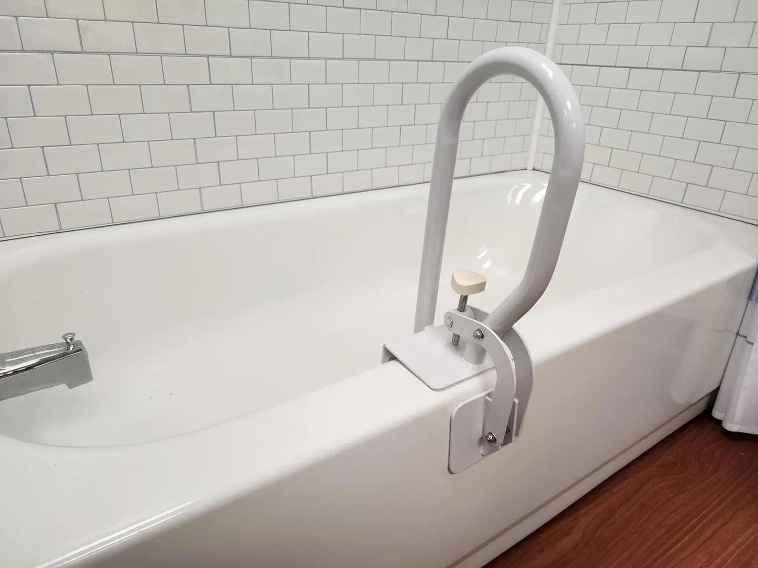 Carex White Bathtub Rail Side Grab Bar for Bathtubs & Showers - Image 9