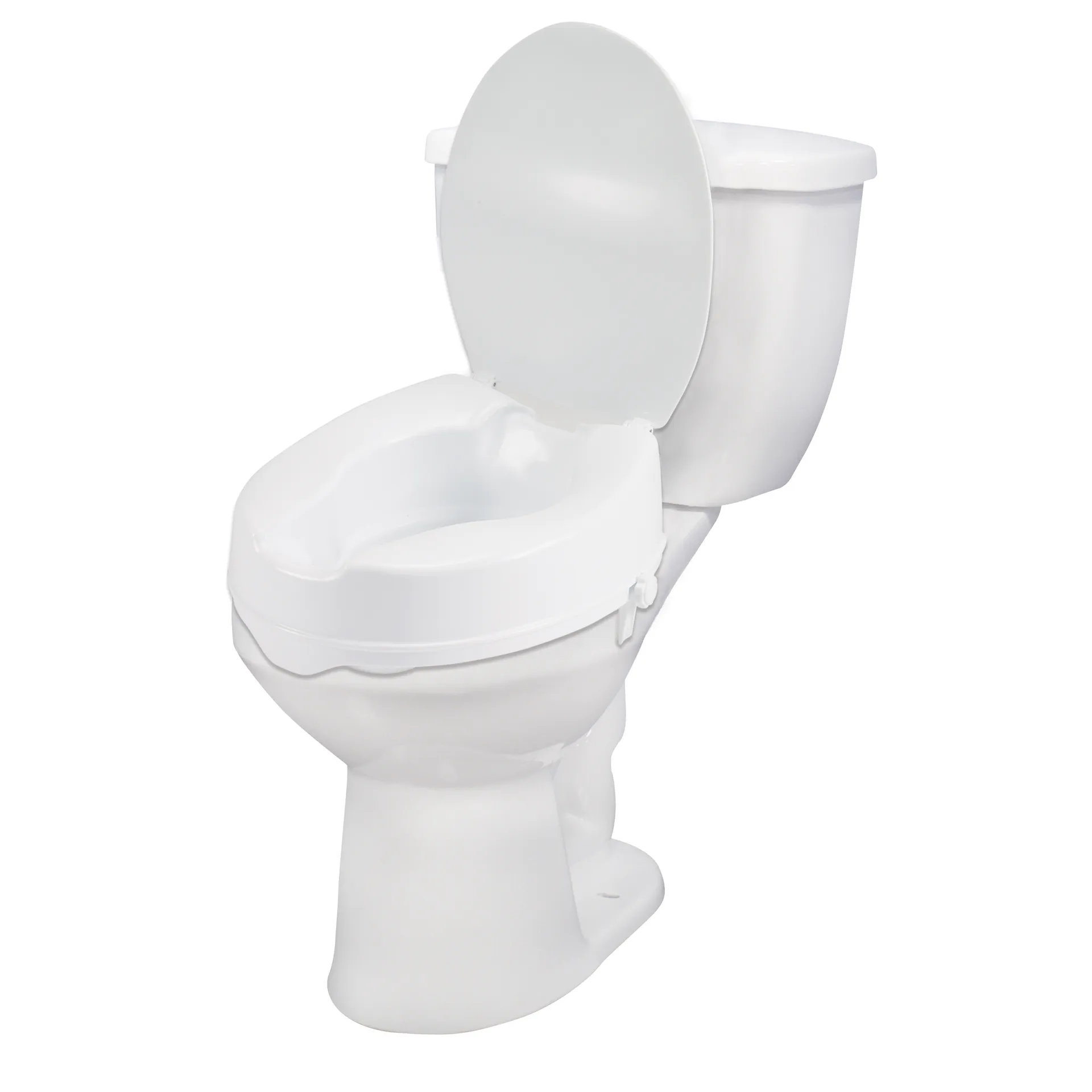 Drive Medical Raised Toilet Seat with Lock and Lid, Standard Seat, 4" - Image 4