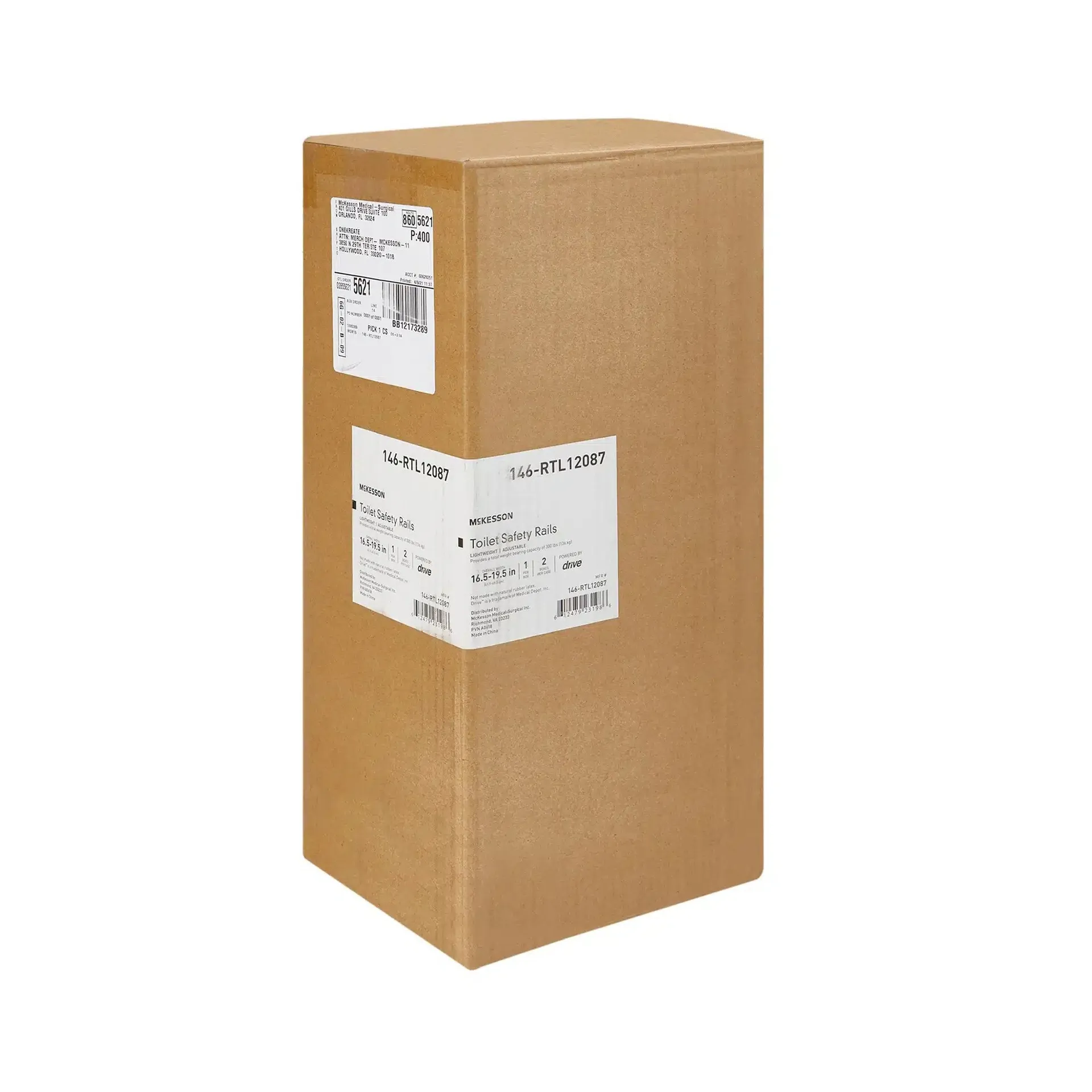 McKesson Toilet Safety Rail, White Steel, Width-Adjustable - Image 4