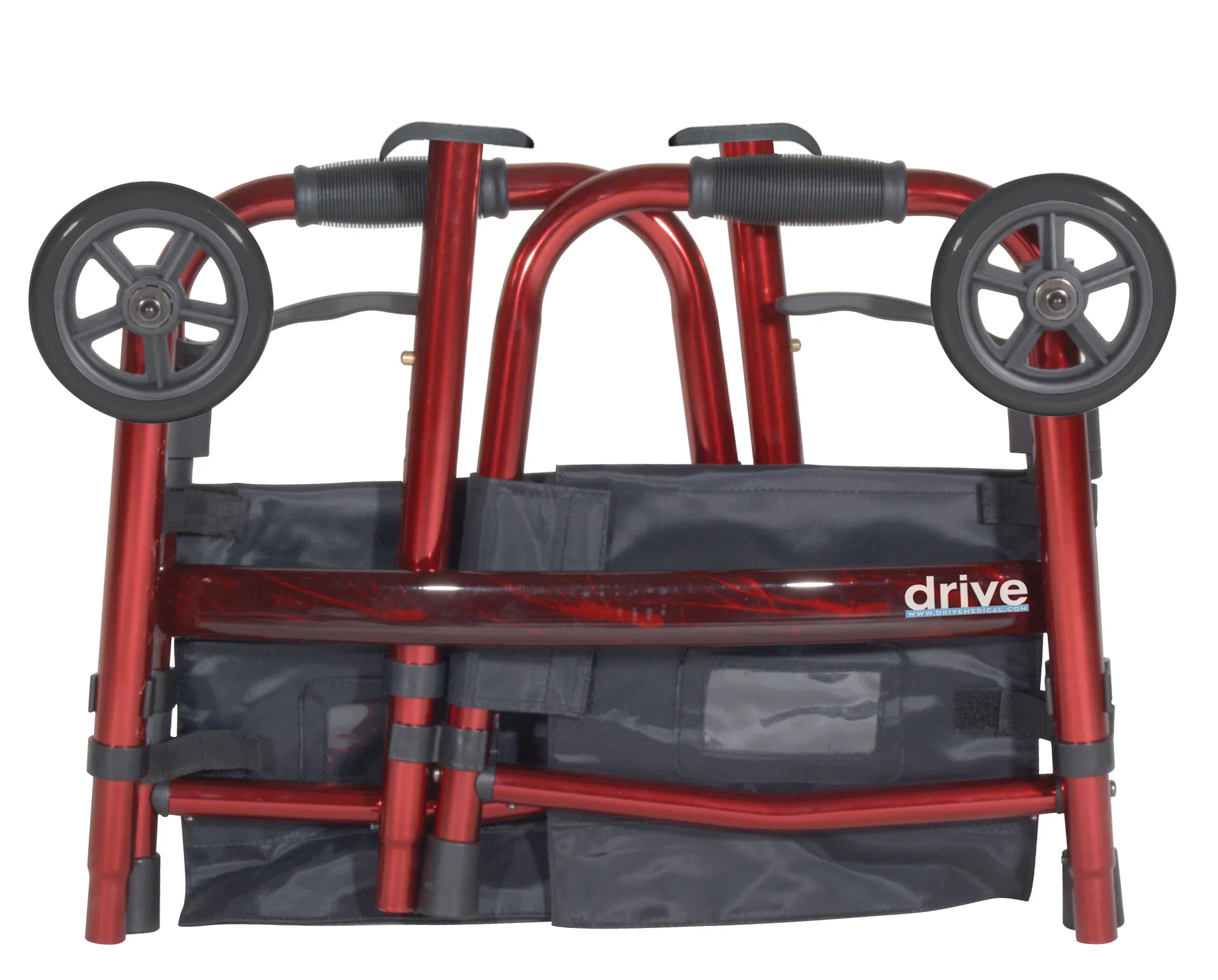 Drive Medical Portable Folding Travel Walker with 5" Wheels and Fold up Legs - Image 4