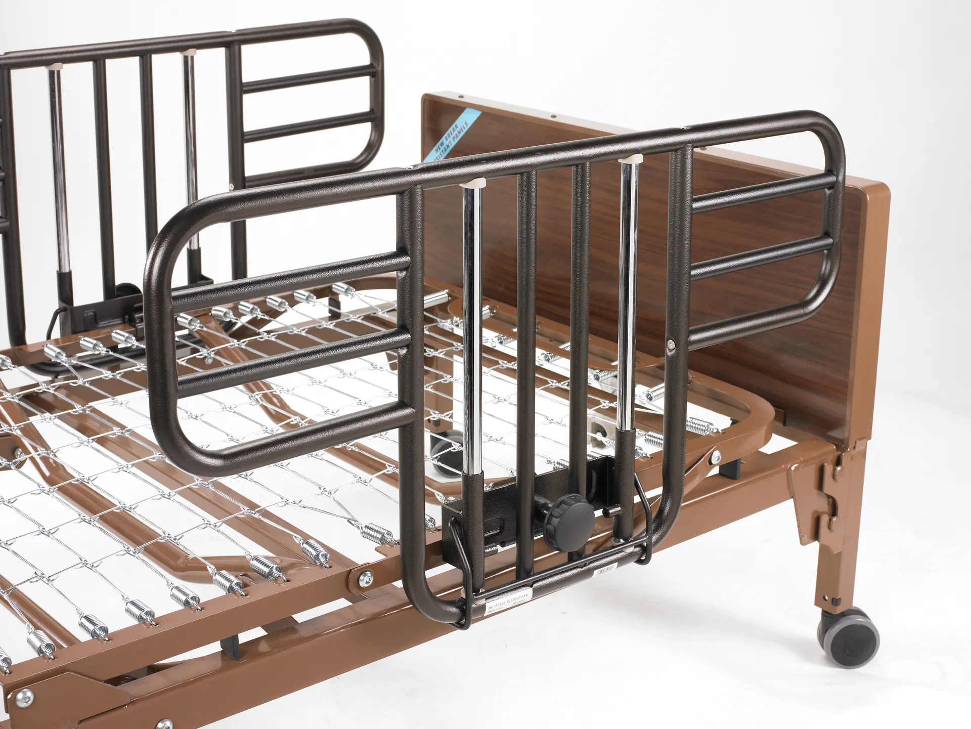 Drive Medical No Gap Half Length Side Bed Rails with Brown Vein Finish, 1 Pair - Image 4