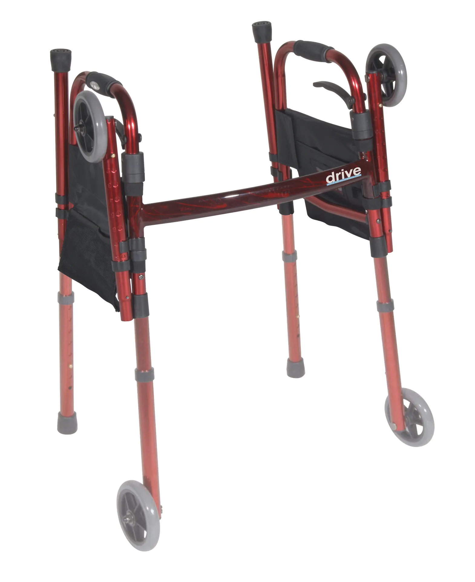 Drive Medical Portable Folding Travel Walker with 5" Wheels and Fold up Legs - Image 5