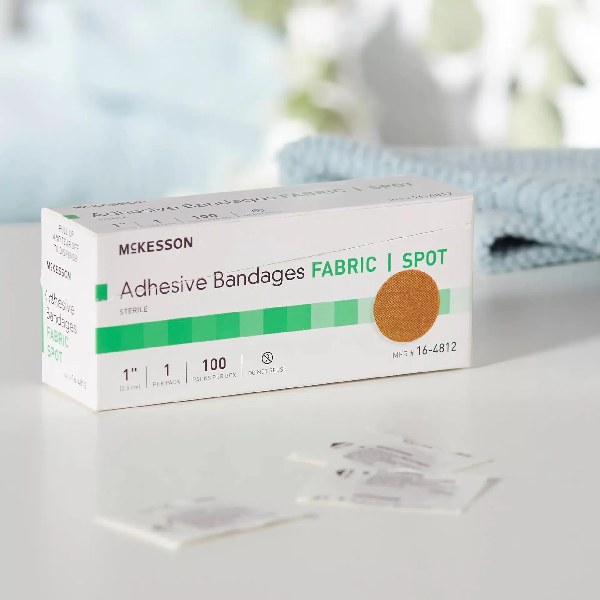 McKesson Round Tan Adhesive Spot Bandage Fabric Sterile, 1 Inch - Image 8