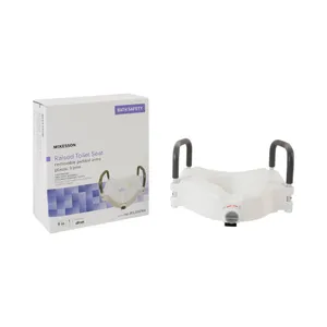 McKesson Raised Toilet Seat With Arms, 5-Inch Height, White McKesson Raised Toilet Seat With Arms, 5-Inch Height, White