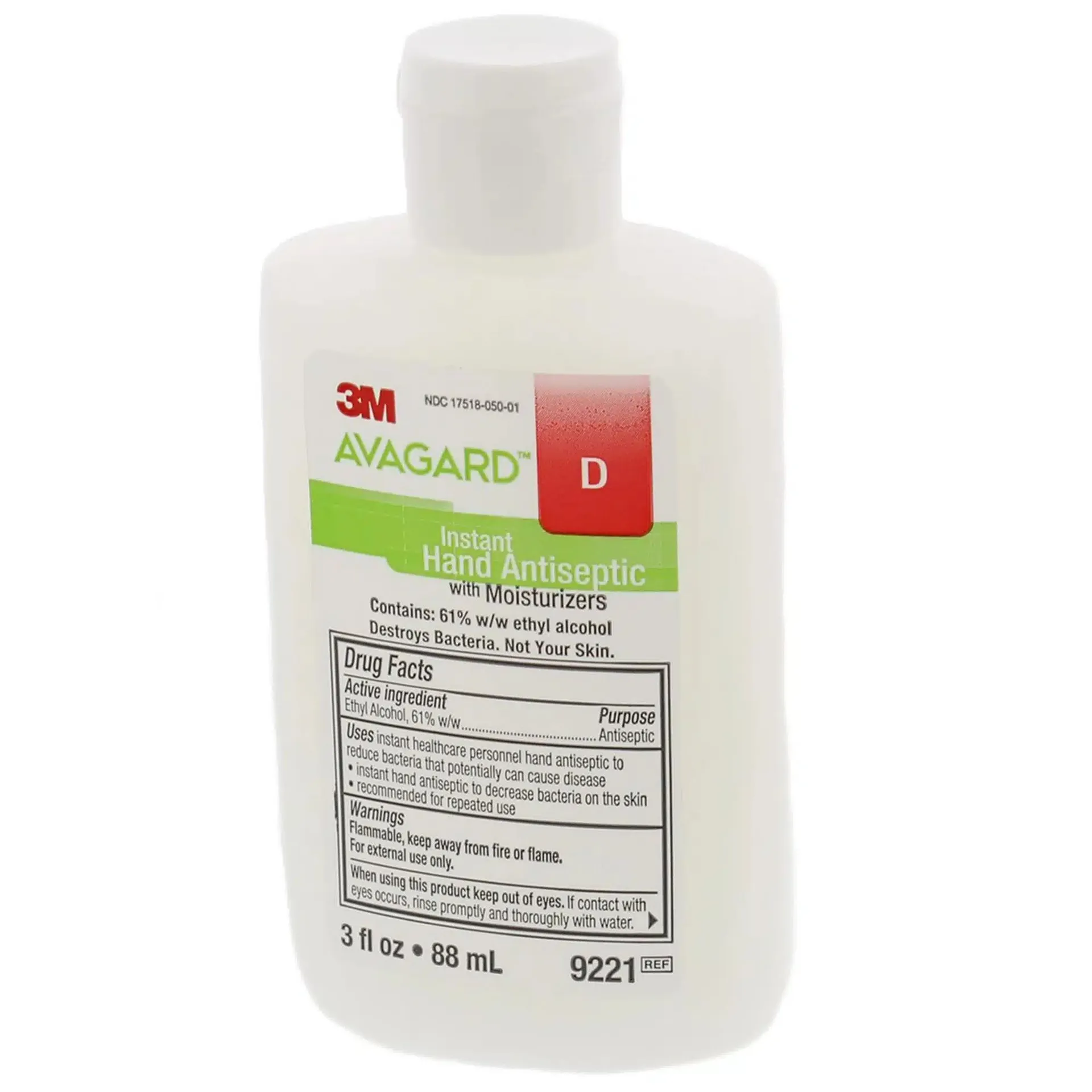 3M Avagard D Hand Sanitizer with Moisturizers, 3 oz. Ethyl Alcohol Gel Bottle - Image 2
