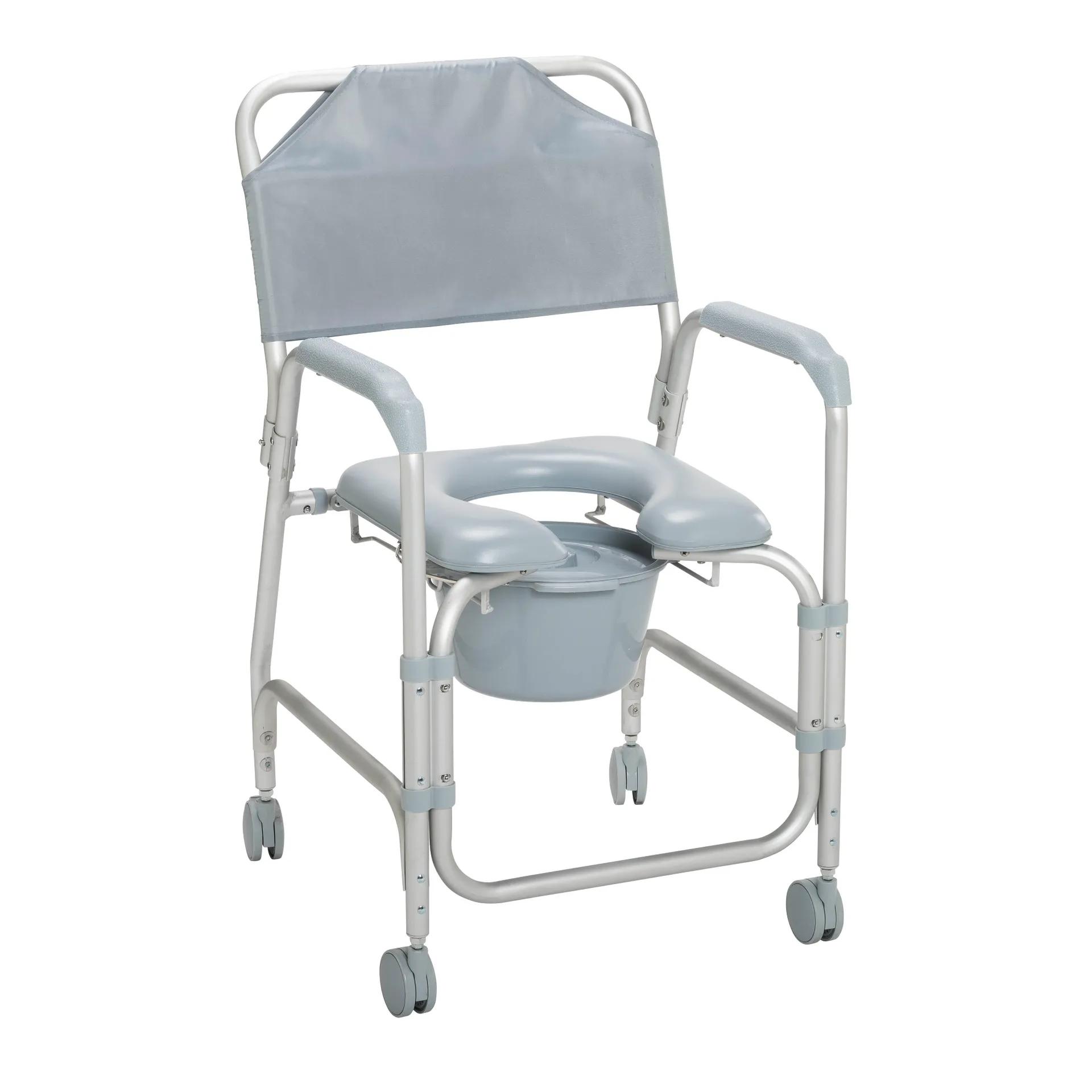 Drive Medical Lightweight Portable Shower Commode Chair with Casters - Image 2