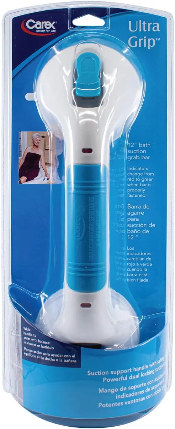Carex Ultra Grip Suction Shower Grab Bar Shower Handle - Dual Locking - Image 5