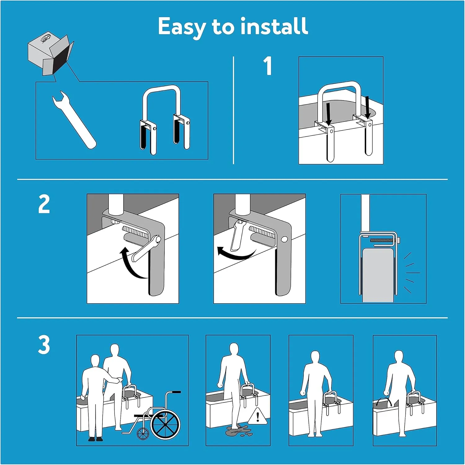 Carex Bathtub Rail With Chrome Finish - Safety and Stability for Your Bathtub - Image 4