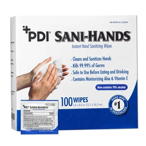 Sani-Hands Hand Sanitizing Wipes, Ethyl Alcohol, Unscented, 5 X 8 Inch Sani-Hands Hand Sanitizing Wipes, Ethyl Alcohol, Unscented, 5 X 8 Inch