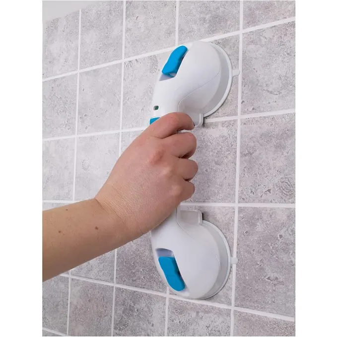 Carex Ultra Grip Suction Shower Grab Bar Shower Handle - Dual Locking - Image 4