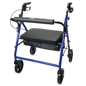 McKesson Bariatric 4 Wheel Rollator Adjustable Height Heavy Duty Folding Steel Frame McKesson Bariatric 4 Wheel Rollator Adjustable Height Heavy Duty Folding Steel Frame
