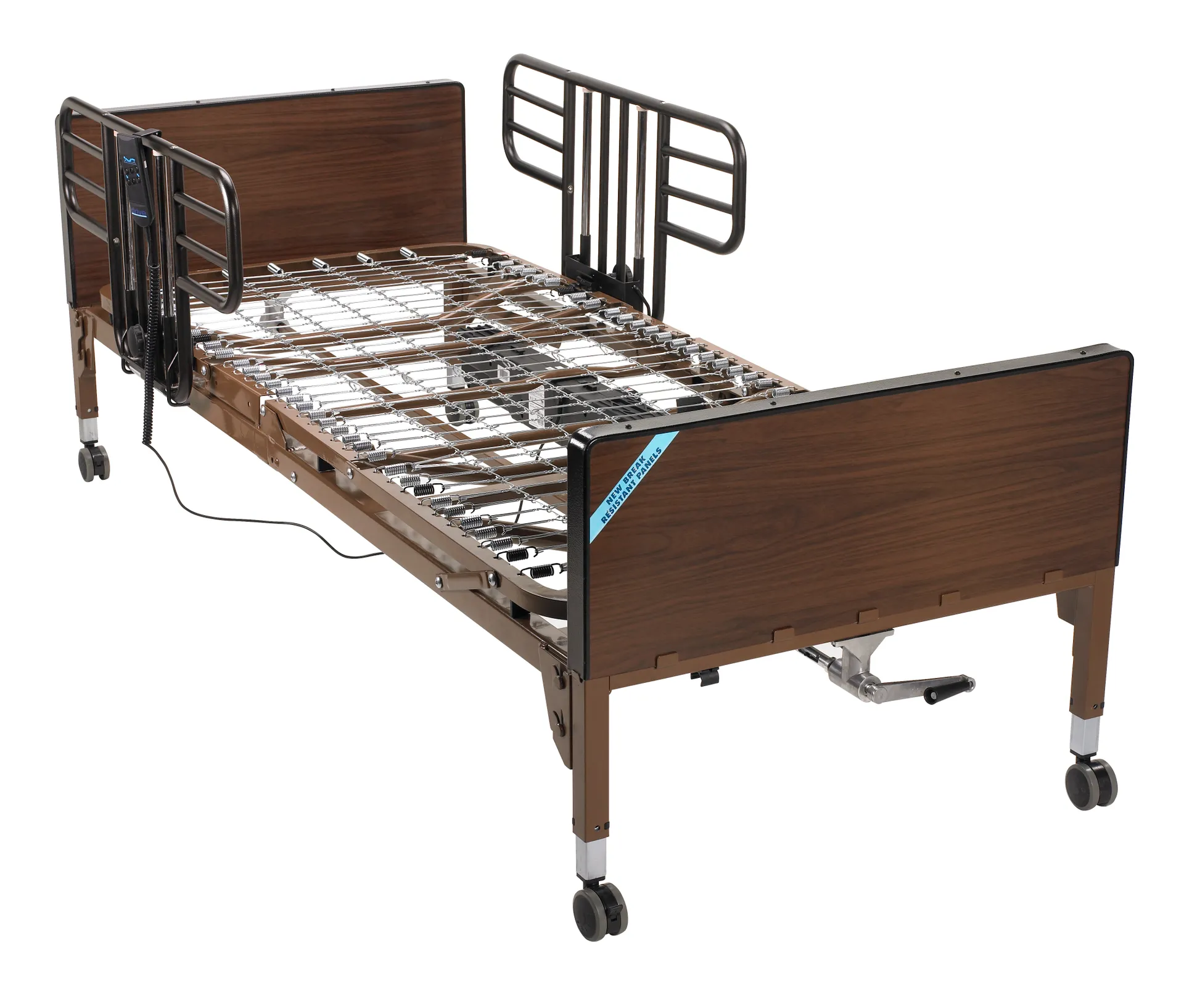 Drive Medical No Gap Half Length Side Bed Rails with Brown Vein Finish, 1 Pair - Image 3