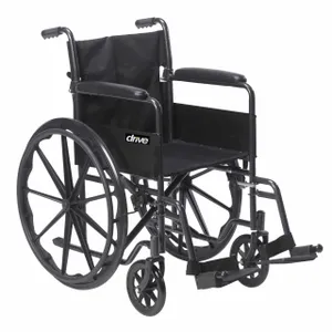 Drive Medical Silver Sport 1 Wheelchair with Full Arms and Swing away Removable Footrest Drive Medical Silver Sport 1 Wheelchair with Full Arms and Swing away Removable Footrest