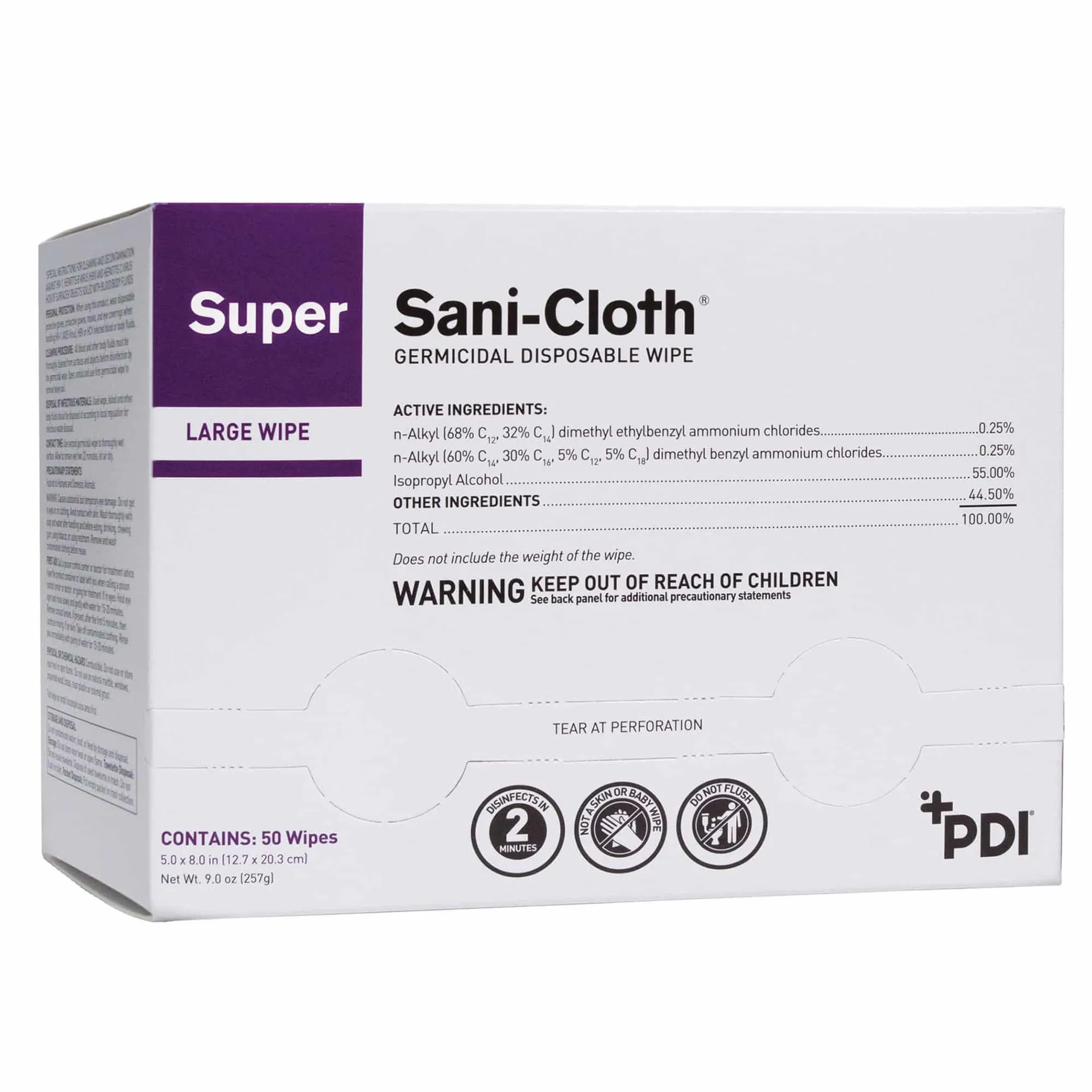 Super Sani-Cloth® Surface Disinfectant Cleaner Premoistened Germicidal NonSterile Alcohol Scent Wipes, Large Individual Packets Super Sani-Cloth® Surface Disinfectant Cleaner Premoistened Germicidal NonSterile Alcohol Scent Wipes, Large Individual Packets