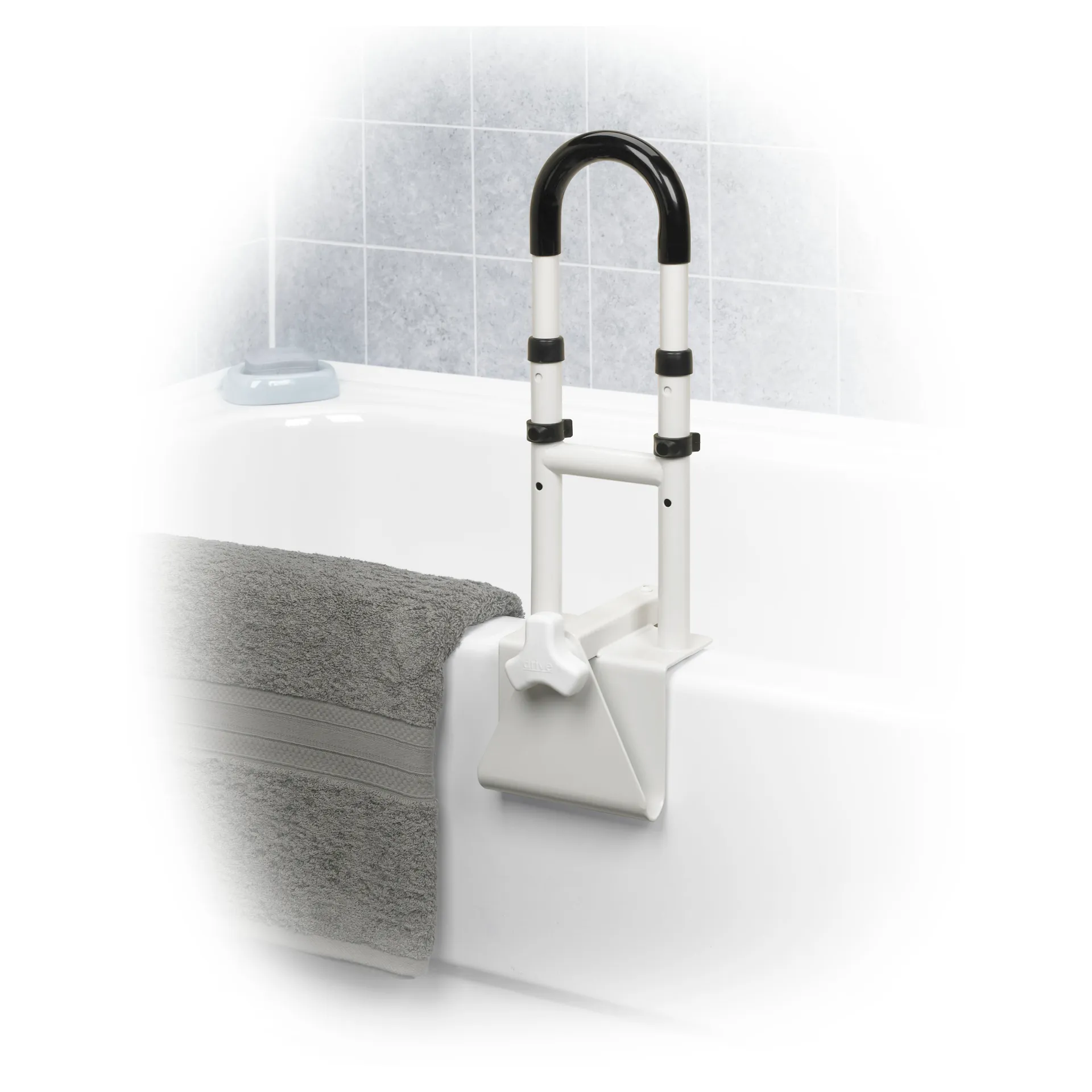 Drive Medical Adjustable Height Bathtub Grab Bar Safety Rail - Image 2