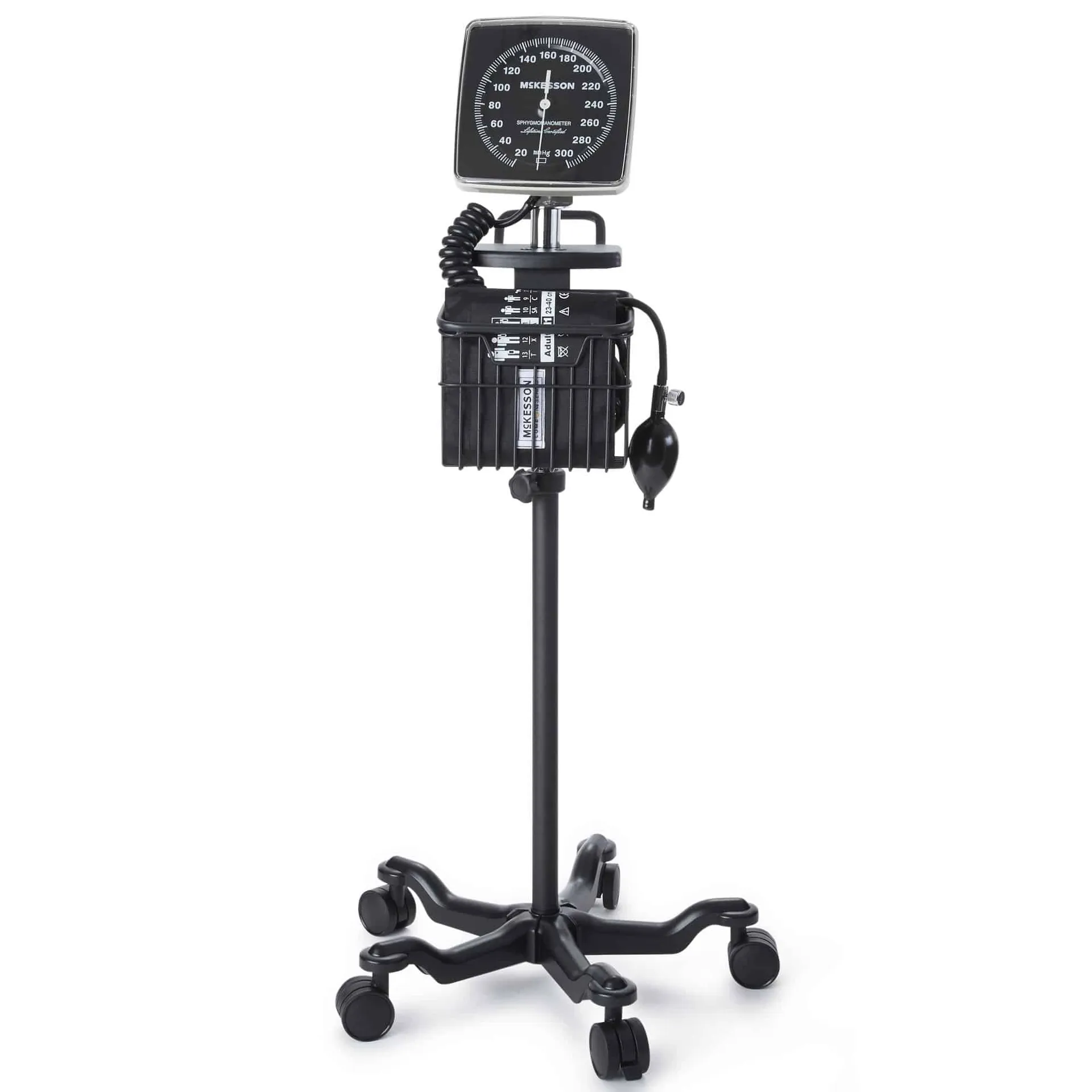 McKesson LUMEON Mobile Aneroid Sphygmomanometer Unit Adult Nylon Cuff McKesson LUMEON Mobile Aneroid Sphygmomanometer Unit Adult Nylon Cuff