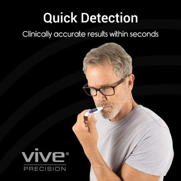 Vive Digital Thermometer, One-touch Oral, Rectal, Axillary, With Case - Image 2