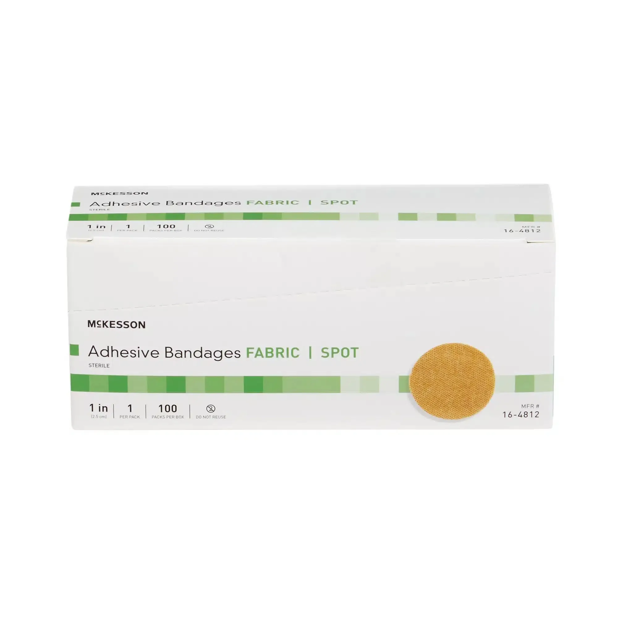 McKesson Round Tan Adhesive Spot Bandage Fabric Sterile, 1 Inch - Image 2