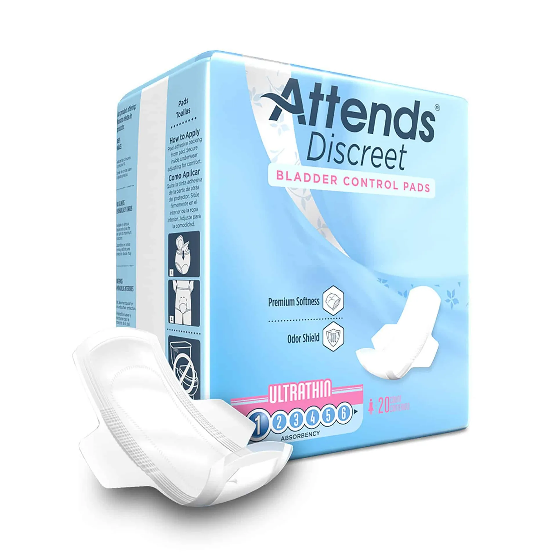 Attends Discreet Women’s Ultra Thin Pads, Light Absorbency Attends Discreet Women’s Ultra Thin Pads, Light Absorbency