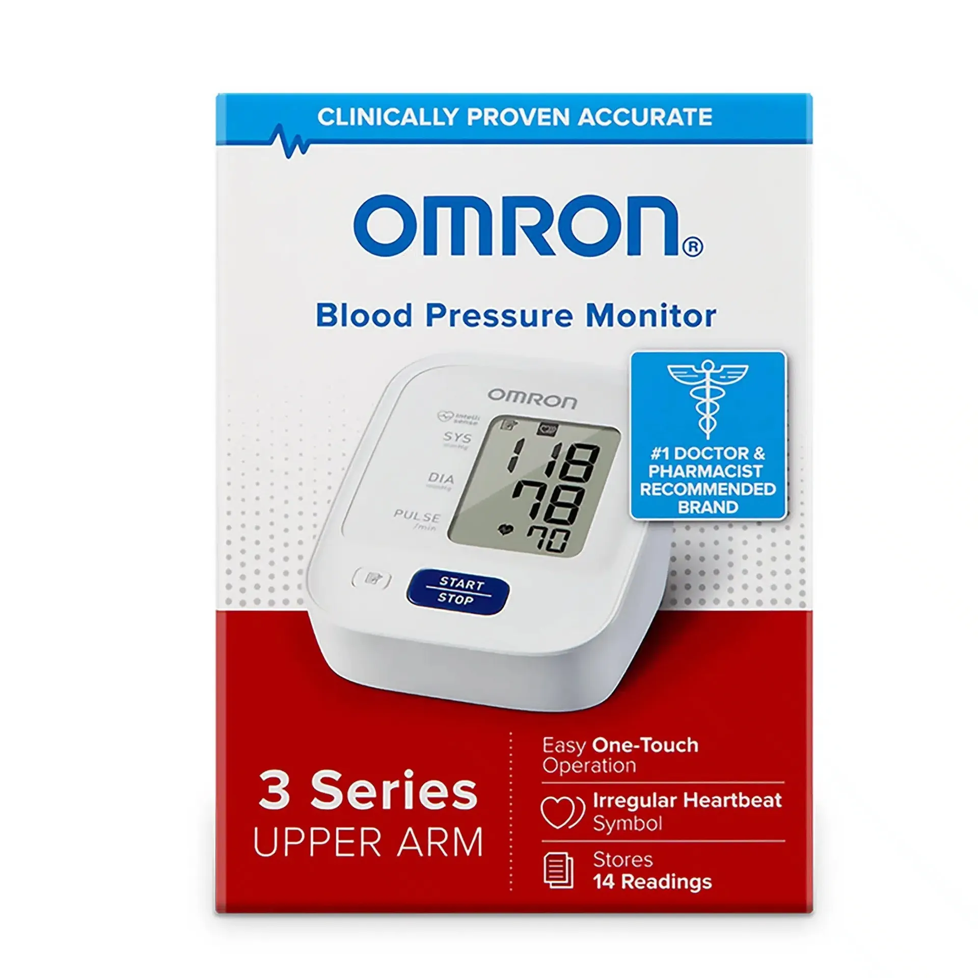Omron 3 Series Upper Arm Automatic Digital Blood Pressure Monitor, Adult Large Nylon Cuff Cuff 9 - 17 in - Image 2