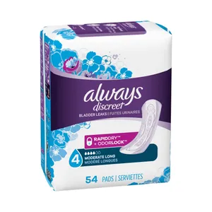 Always Discreet Bladder Control Pad Absorbent Gel Core Moderate Absorbancy Always Discreet Bladder Control Pad Absorbent Gel Core Moderate Absorbancy