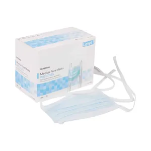 McKesson NonSterile Classic Surgical Mask Pleated Tie Closure One Size Fits McKesson NonSterile Classic Surgical Mask Pleated Tie Closure One Size Fits