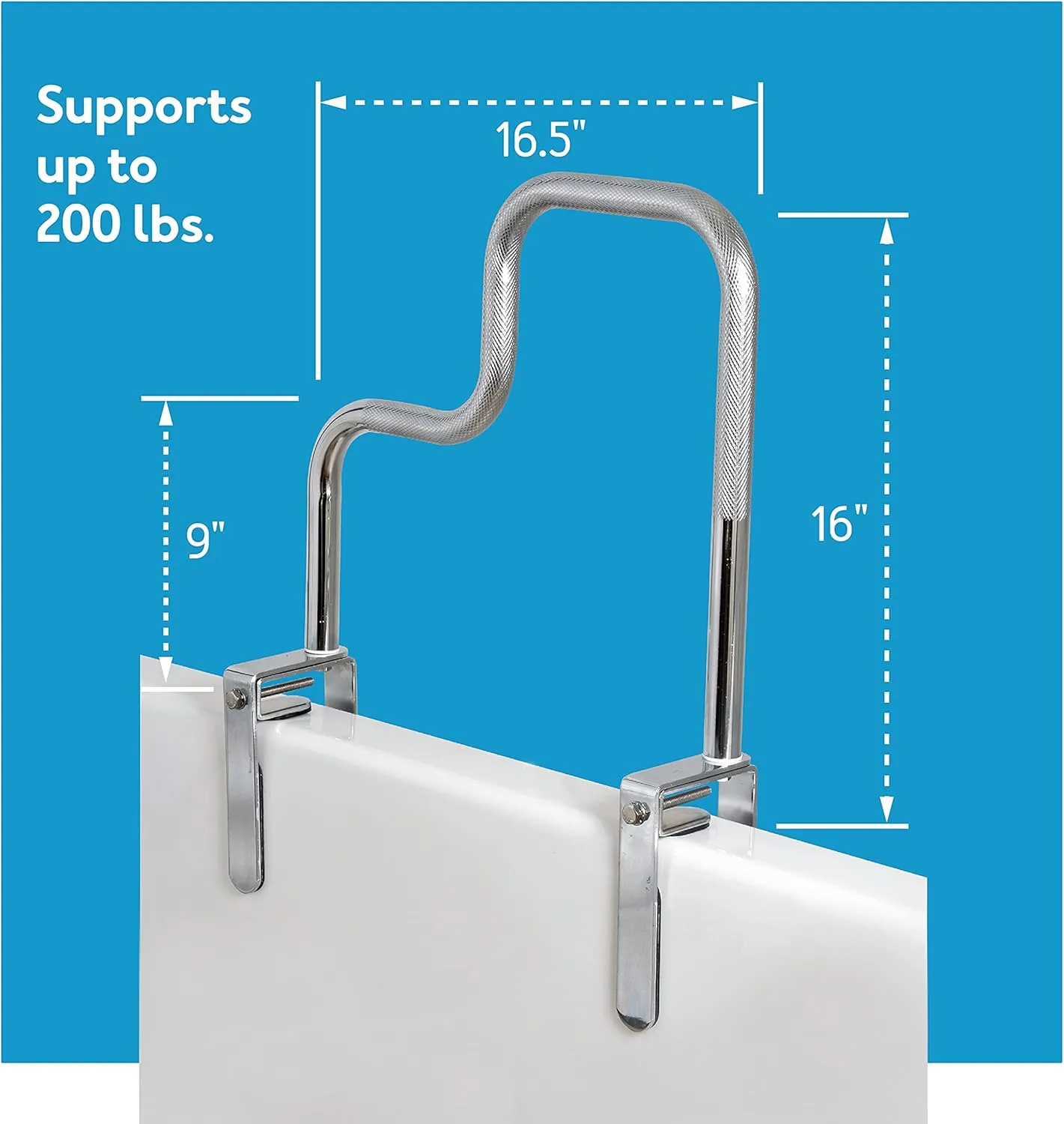 Carex Tri-Grip Bathtub Rail - Safety and Stability for Your Bathtub - Image 3