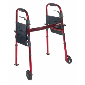 Drive Medical Portable Folding Travel Walker with 5″ Wheels and Fold up Legs Drive Medical Portable Folding Travel Walker with 5″ Wheels and Fold up Legs