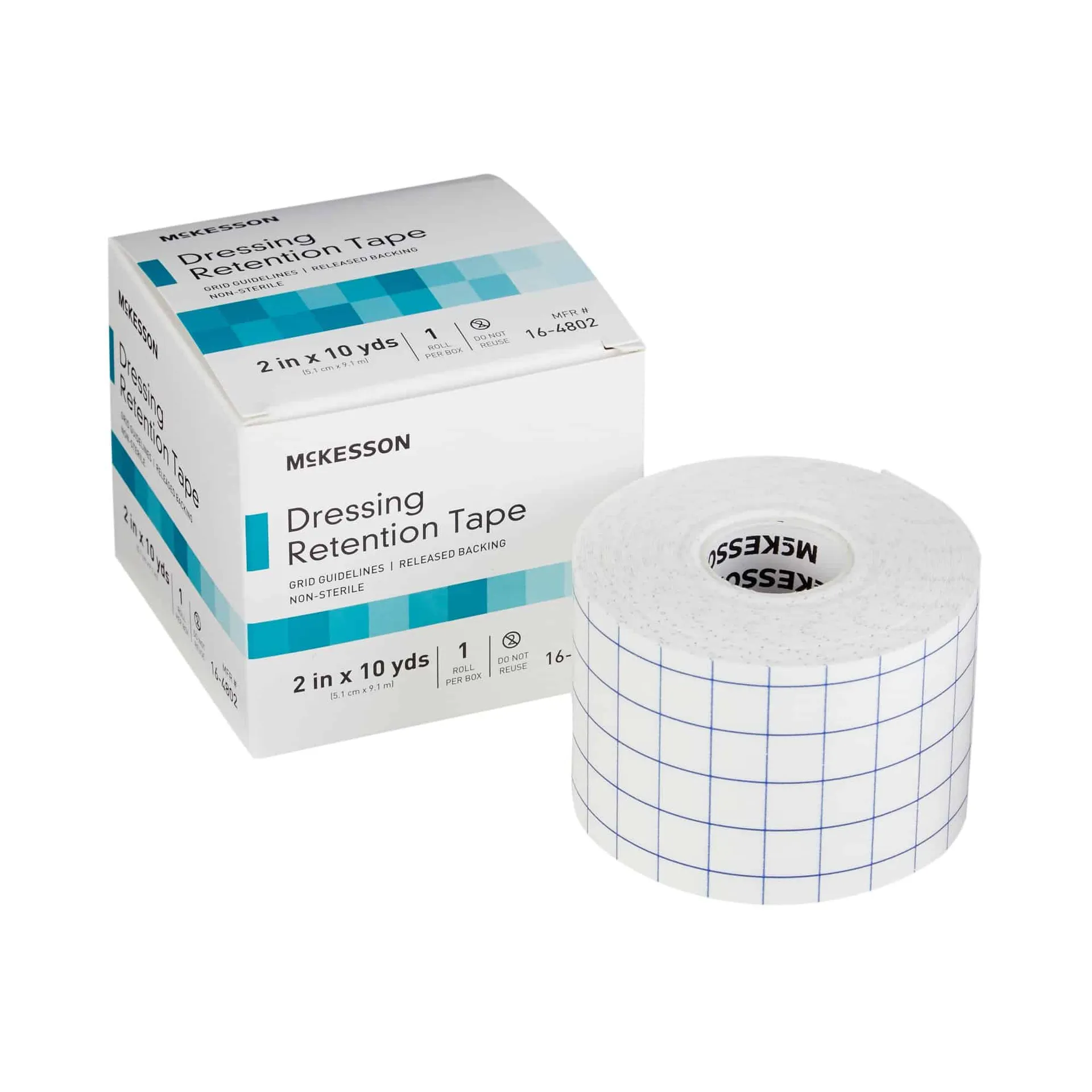 McKesson Dressing Retention Tape with Liner Nonwoven Fabric / Printed Release Paper, White McKesson Dressing Retention Tape with Liner Nonwoven Fabric / Printed Release Paper, White