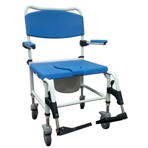 Drive Medical Aluminum Bariatric Rehab Shower Commode Chair with Two Rear-Locking Casters Drive Medical Aluminum Bariatric Rehab Shower Commode Chair with Two Rear-Locking Casters