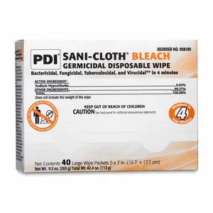 Sani-Cloth® Bleach Surface Disinfectant Cleaner Premoistened Germicidal Bleach Scent, Large Individual Packets Sani-Cloth® Bleach Surface Disinfectant Cleaner Premoistened Germicidal Bleach Scent, Large Individual Packets