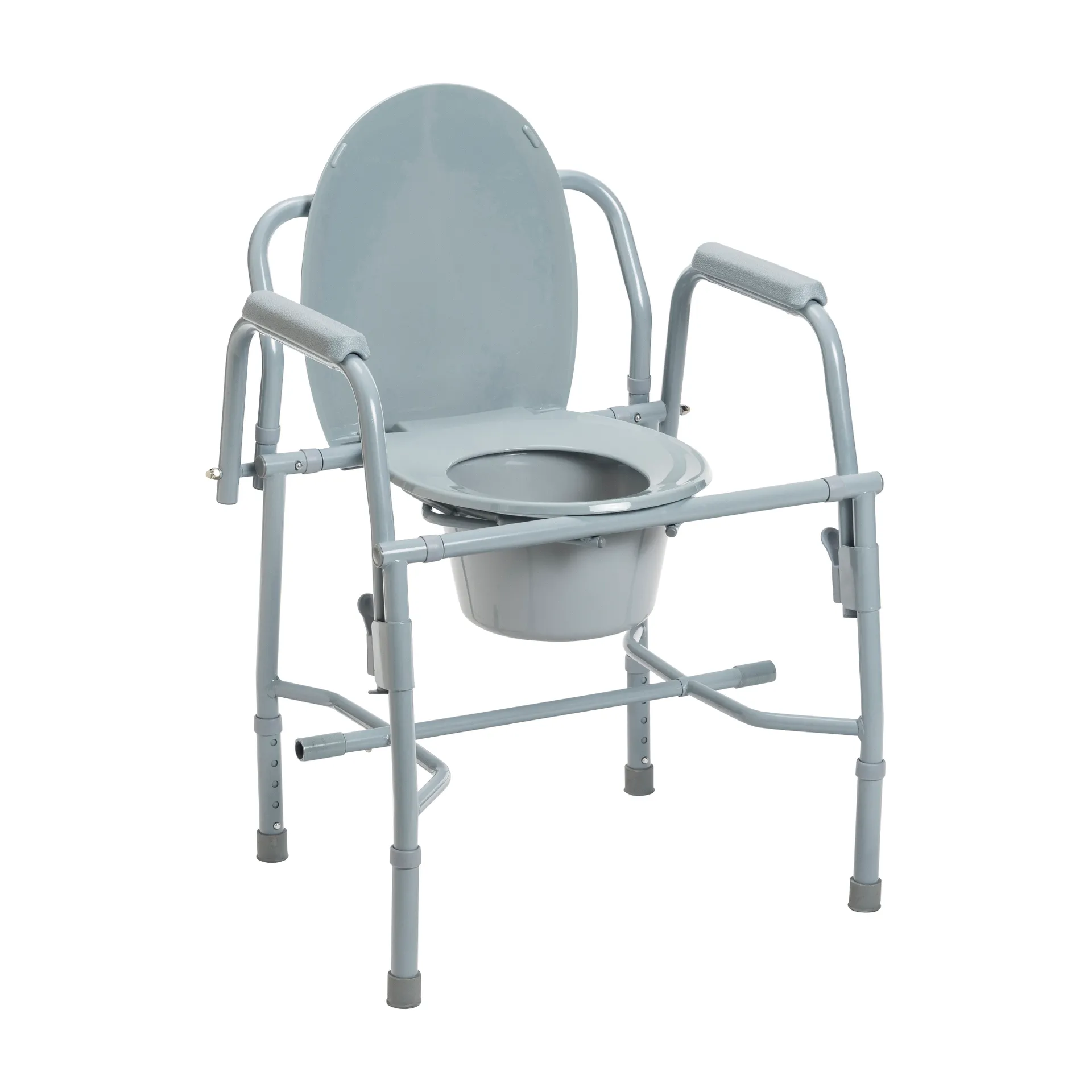 Drive Medical Steel Drop Arm Bedside Commode with Padded Arms - Image 6