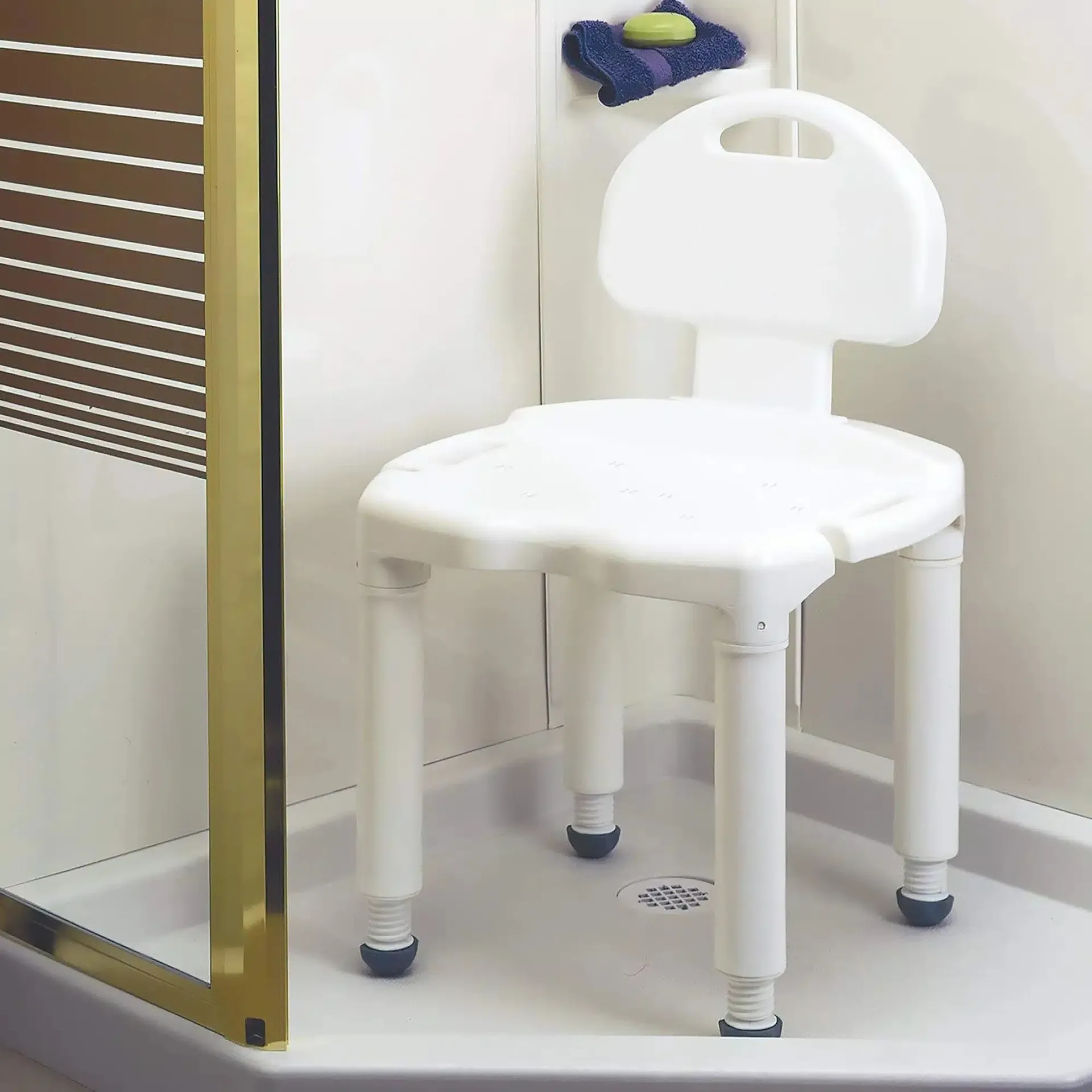 Carex Universal Bath Bench Plastic Frame With Backrest - Image 2