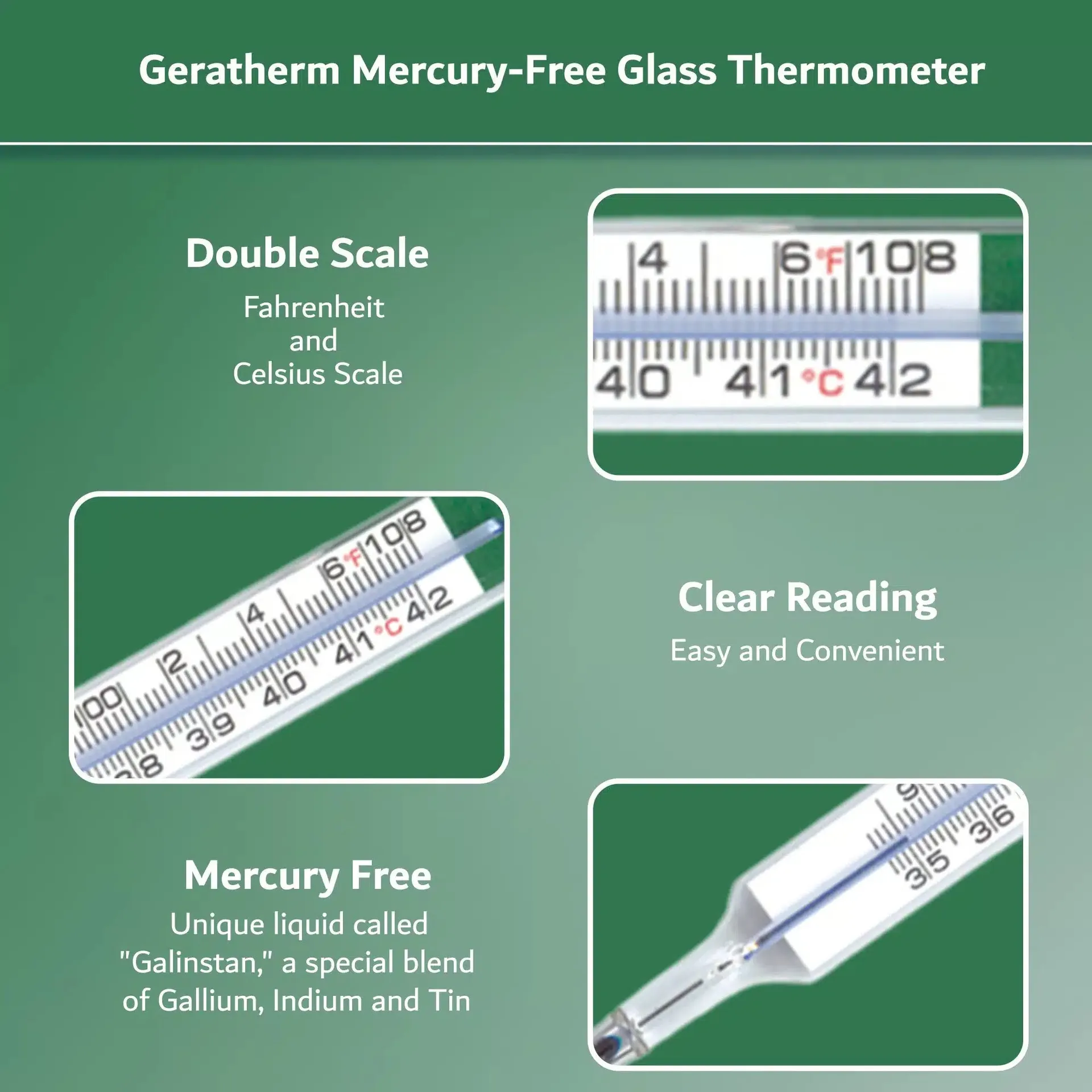 Geratherm Glass Oral Thermometer Mercury Free Oval Shape - Image 6