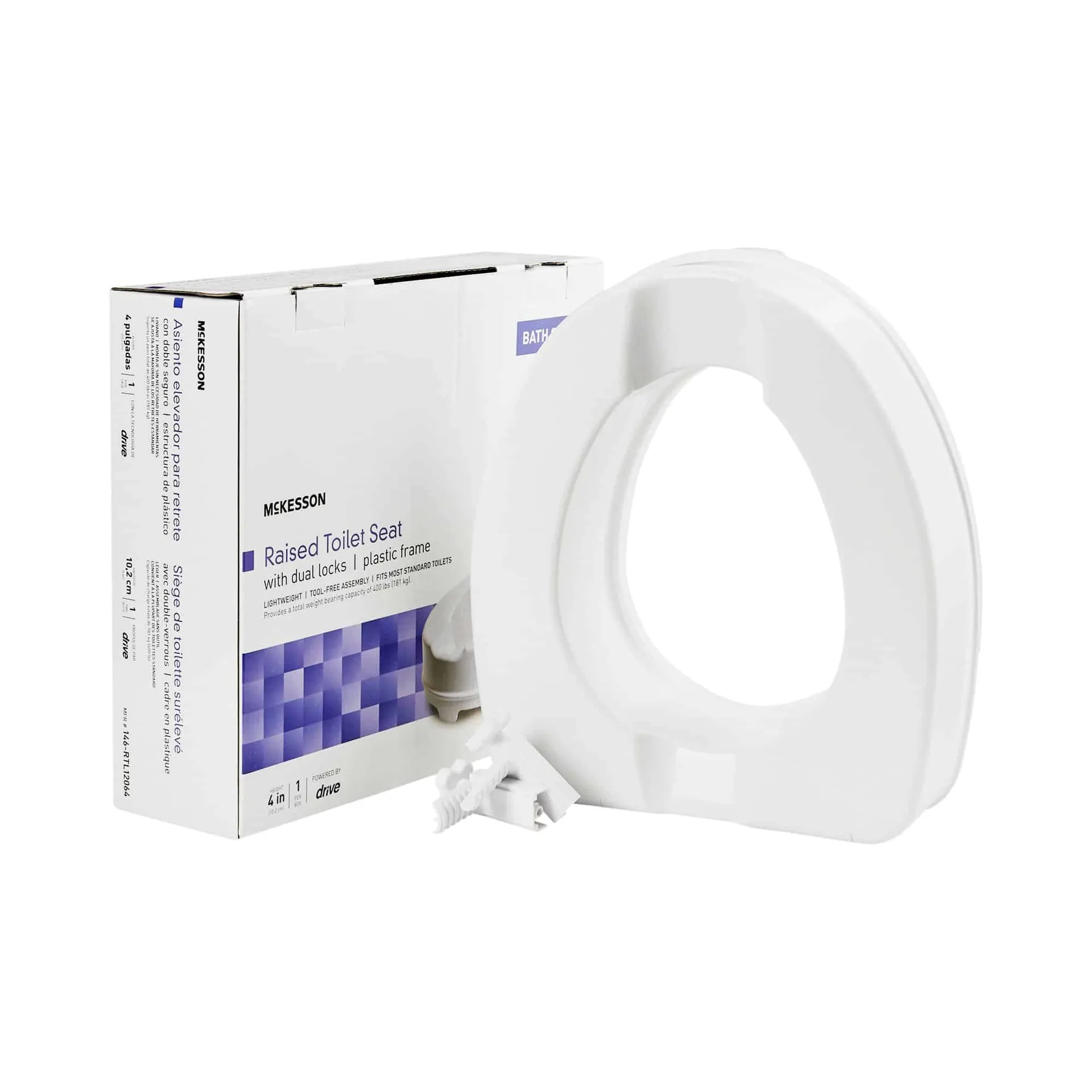 McKesson Raised Toilet Seat, 4-Inch Height McKesson Raised Toilet Seat, 4-Inch Height