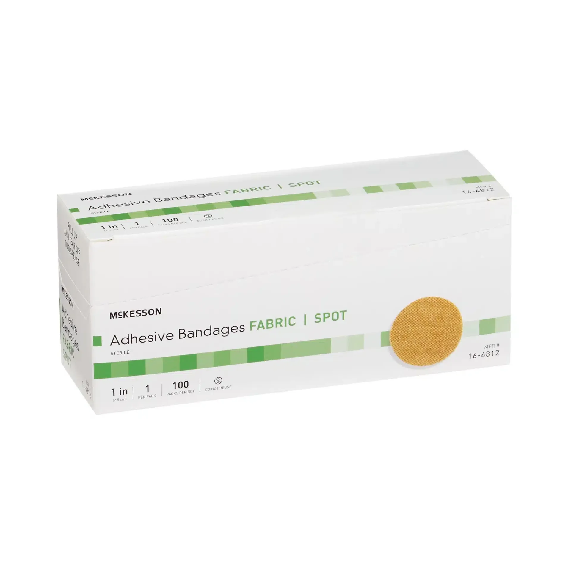 McKesson Round Tan Adhesive Spot Bandage Fabric Sterile, 1 Inch - Image 3