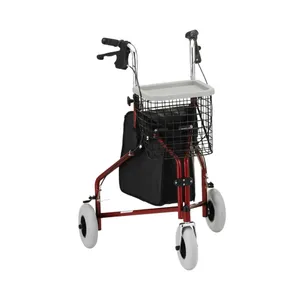 Nova Ortho-Med Traveler 3-Wheel Folding Rollator Adjustable Height Red Nova Ortho-Med Traveler 3-Wheel Folding Rollator Adjustable Height Red