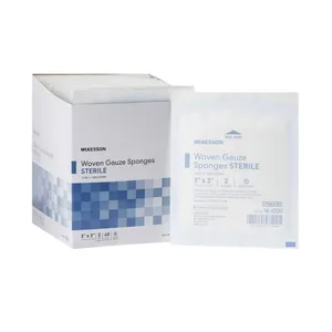 McKesson Square Gauze Sponge 100% Cotton, Sterile McKesson Square Gauze Sponge 100% Cotton, Sterile