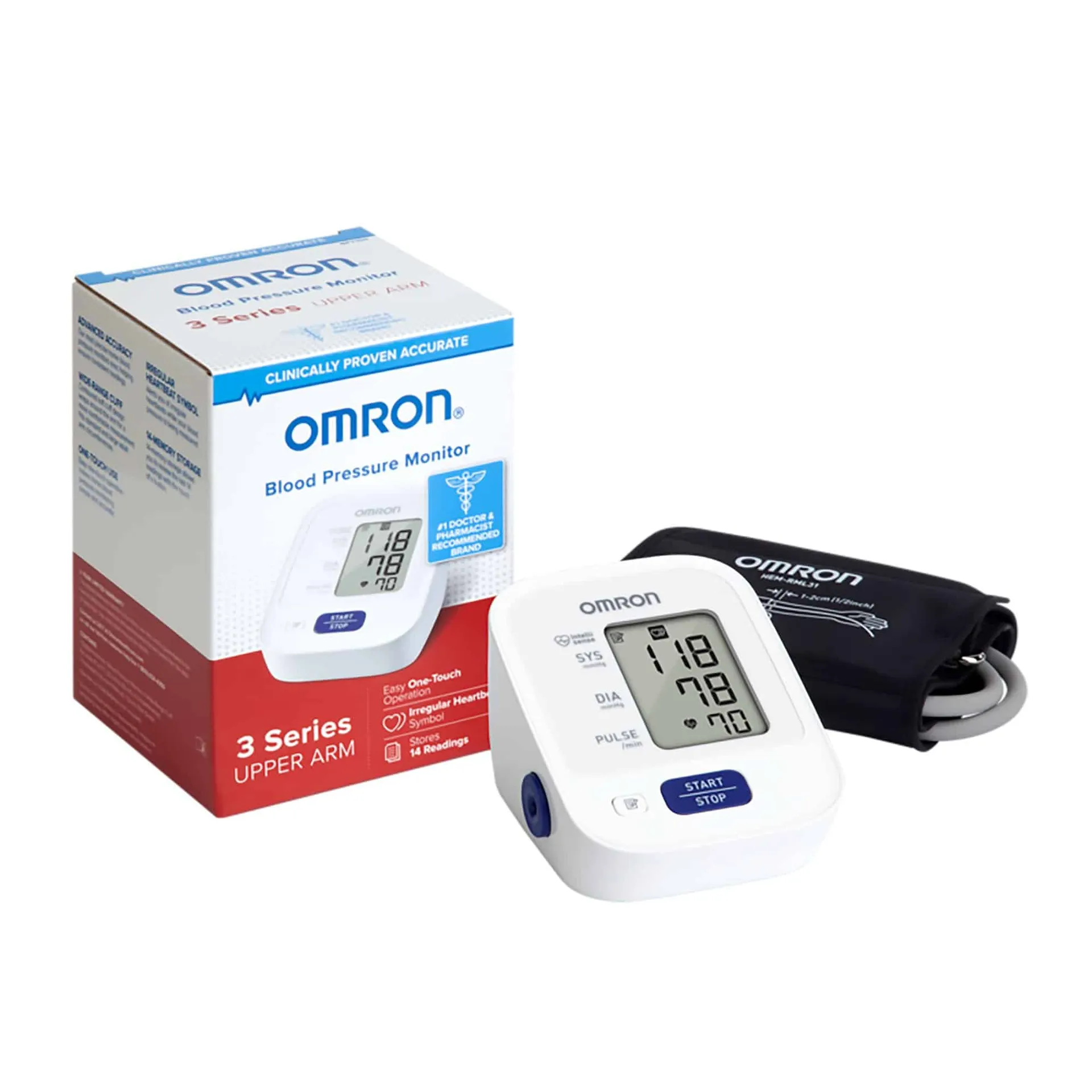 Omron 3 Series Upper Arm Automatic Digital Blood Pressure Monitor, Adult Large Nylon Cuff Cuff 9 – 17 in Omron 3 Series Upper Arm Automatic Digital Blood Pressure Monitor, Adult Large Nylon Cuff Cuff 9 – 17 in